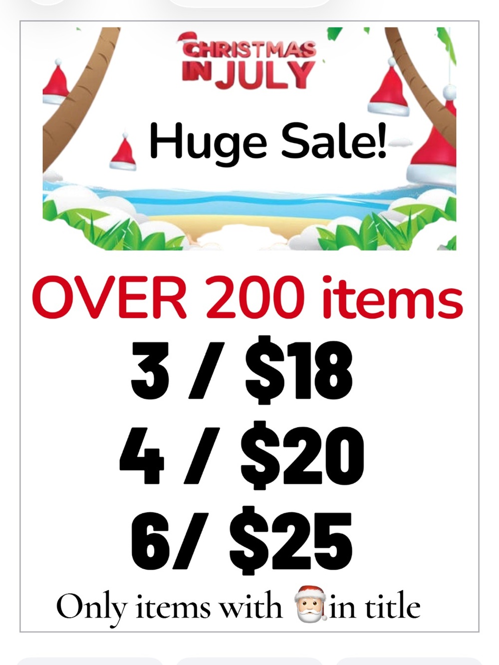 🎅🏻 Bundle sale!  All items with the Santa  are 3/$18 4/$20 or 6/$25 must bundle